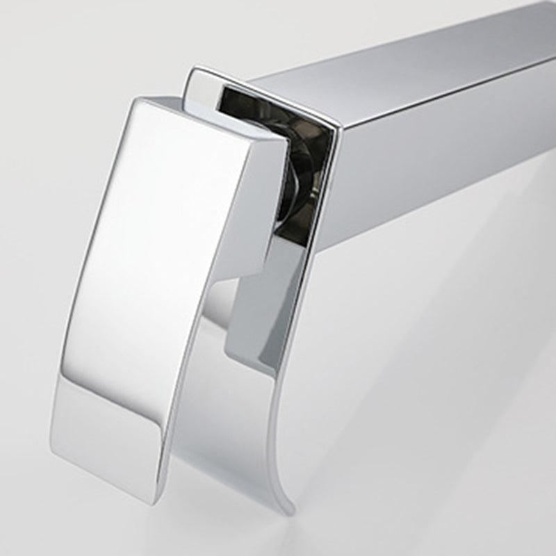 Waterfall Spout Sink Bathroom Faucet Light Luxury Basin Lavatory Faucet Clearhalo 'Bathroom Remodel & Bathroom Fixtures' 'Bathroom Sink Faucets' 'Bathroom Sinks & Faucet Components' 'bathroom_sink_faucets' 'Home Improvement' 'home_improvement' 'home_improvement_bathroom_sink_faucets' 6150667