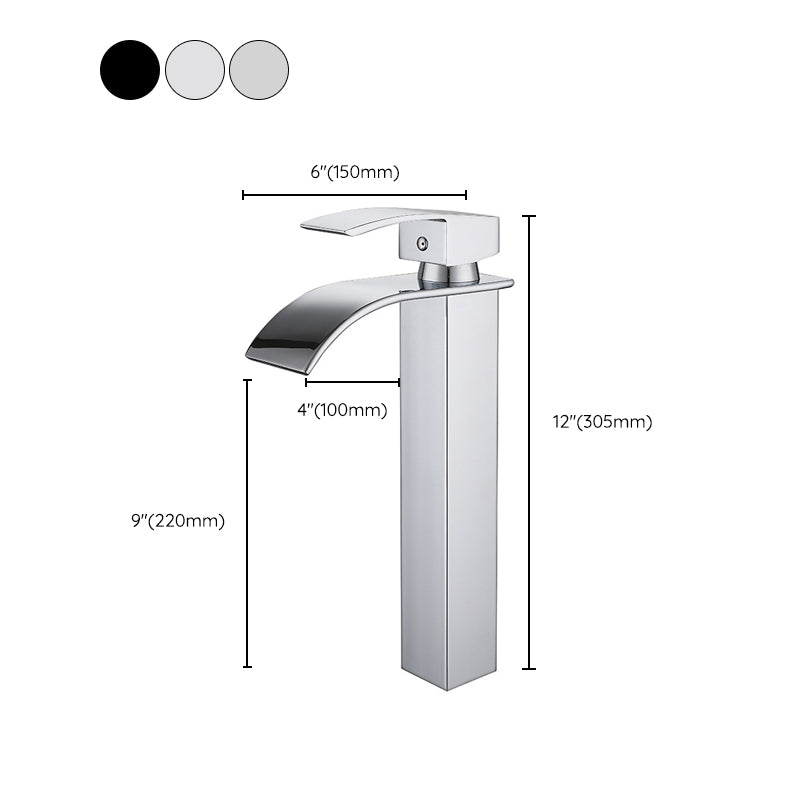 Waterfall Spout Sink Bathroom Faucet Light Luxury Basin Lavatory Faucet Clearhalo 'Bathroom Remodel & Bathroom Fixtures' 'Bathroom Sink Faucets' 'Bathroom Sinks & Faucet Components' 'bathroom_sink_faucets' 'Home Improvement' 'home_improvement' 'home_improvement_bathroom_sink_faucets' 6150682