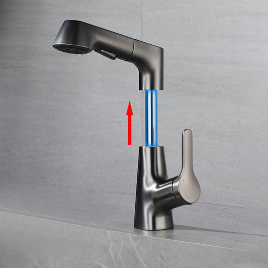 Modern Bathroom Faucet Solid Color Metal Centerset Lavatory Faucet Clearhalo 'Bathroom Remodel & Bathroom Fixtures' 'Bathroom Sink Faucets' 'Bathroom Sinks & Faucet Components' 'bathroom_sink_faucets' 'Home Improvement' 'home_improvement' 'home_improvement_bathroom_sink_faucets' 6151542