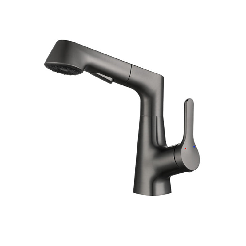 Modern Bathroom Faucet Solid Color Metal Centerset Lavatory Faucet Clearhalo 'Bathroom Remodel & Bathroom Fixtures' 'Bathroom Sink Faucets' 'Bathroom Sinks & Faucet Components' 'bathroom_sink_faucets' 'Home Improvement' 'home_improvement' 'home_improvement_bathroom_sink_faucets' 6151543