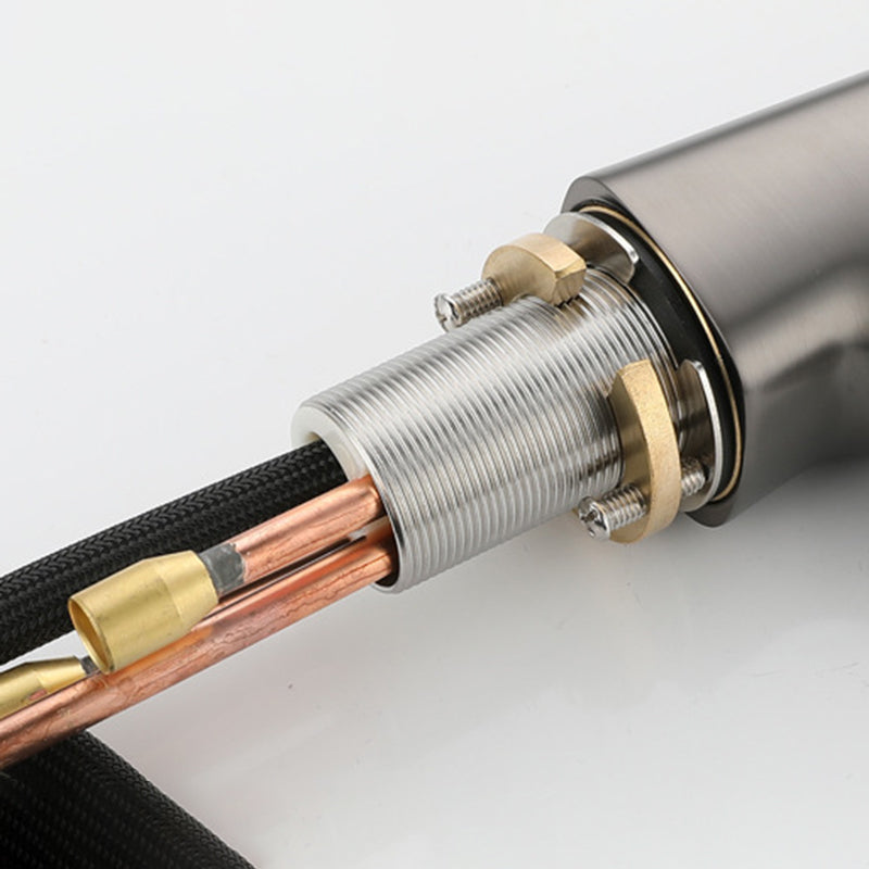 Modern Bathroom Faucet Solid Color Metal Centerset Lavatory Faucet Clearhalo 'Bathroom Remodel & Bathroom Fixtures' 'Bathroom Sink Faucets' 'Bathroom Sinks & Faucet Components' 'bathroom_sink_faucets' 'Home Improvement' 'home_improvement' 'home_improvement_bathroom_sink_faucets' 6151546