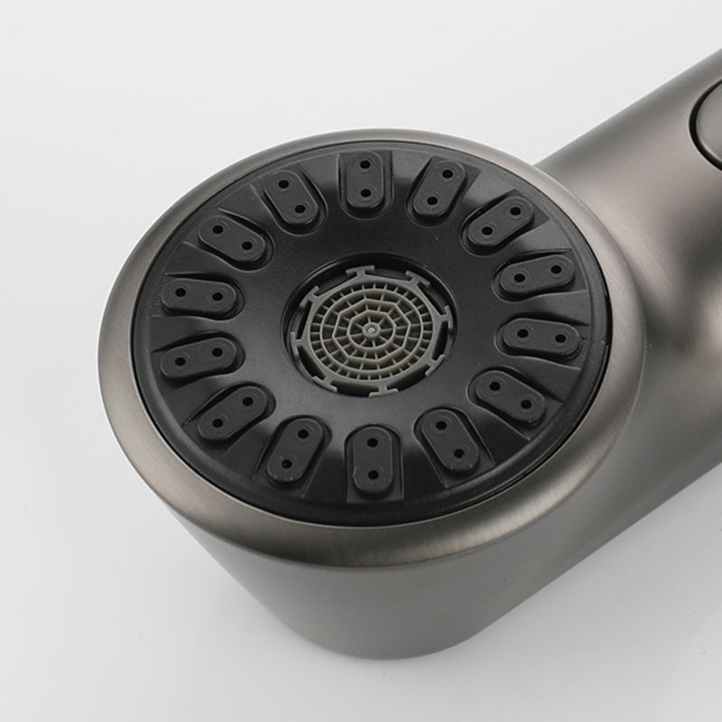 Modern Bathroom Faucet Solid Color Metal Centerset Lavatory Faucet Clearhalo 'Bathroom Remodel & Bathroom Fixtures' 'Bathroom Sink Faucets' 'Bathroom Sinks & Faucet Components' 'bathroom_sink_faucets' 'Home Improvement' 'home_improvement' 'home_improvement_bathroom_sink_faucets' 6151549