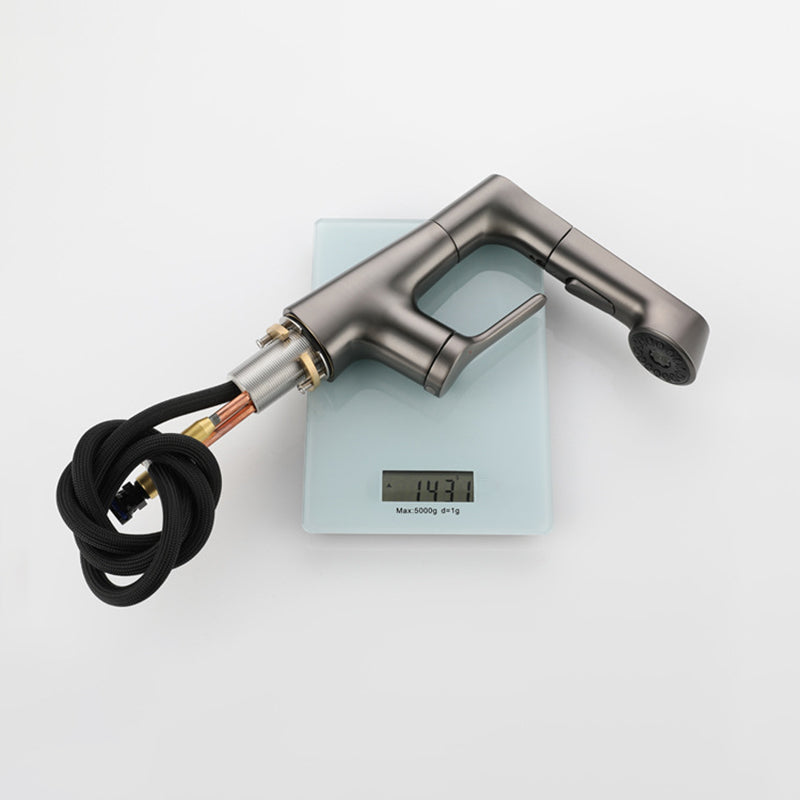 Modern Bathroom Faucet Solid Color Metal Centerset Lavatory Faucet Clearhalo 'Bathroom Remodel & Bathroom Fixtures' 'Bathroom Sink Faucets' 'Bathroom Sinks & Faucet Components' 'bathroom_sink_faucets' 'Home Improvement' 'home_improvement' 'home_improvement_bathroom_sink_faucets' 6151551