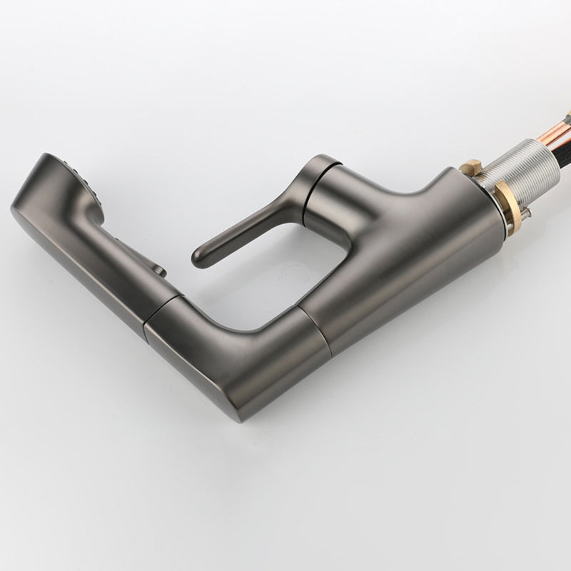 Modern Bathroom Faucet Solid Color Metal Centerset Lavatory Faucet Clearhalo 'Bathroom Remodel & Bathroom Fixtures' 'Bathroom Sink Faucets' 'Bathroom Sinks & Faucet Components' 'bathroom_sink_faucets' 'Home Improvement' 'home_improvement' 'home_improvement_bathroom_sink_faucets' 6151552