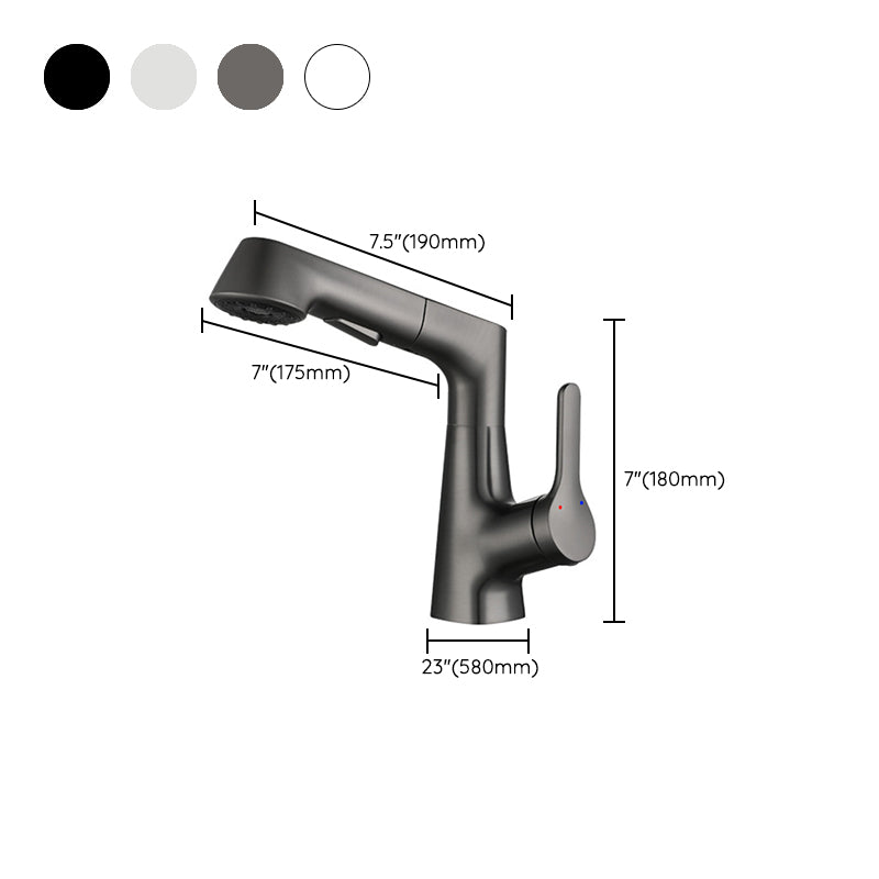 Modern Bathroom Faucet Solid Color Metal Centerset Lavatory Faucet Clearhalo 'Bathroom Remodel & Bathroom Fixtures' 'Bathroom Sink Faucets' 'Bathroom Sinks & Faucet Components' 'bathroom_sink_faucets' 'Home Improvement' 'home_improvement' 'home_improvement_bathroom_sink_faucets' 6151559