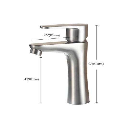 Contemporary Stainless Steel Vessel Faucet Lever Handles Low Arc Vessel Faucet Clearhalo 'Bathroom Remodel & Bathroom Fixtures' 'Bathroom Sink Faucets' 'Bathroom Sinks & Faucet Components' 'bathroom_sink_faucets' 'Home Improvement' 'home_improvement' 'home_improvement_bathroom_sink_faucets' 6152020