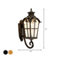 Farmhouse Lantern Sconce Lamp 1-Light Metallic Wall Light Fixture in Black/Brass with Water Glass Shade Clearhalo 'Wall Lamps & Sconces' 'Wall Lights' Lighting' 615863