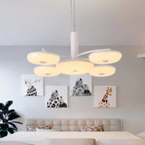 Acrylic Round Hanging Chandelier Modernist 5 Lights LED Pendant Ceiling Lamp in White Clearhalo 'Ceiling Lights' 'Chandeliers' 'Modern Chandeliers' 'Modern' Lighting' 616006