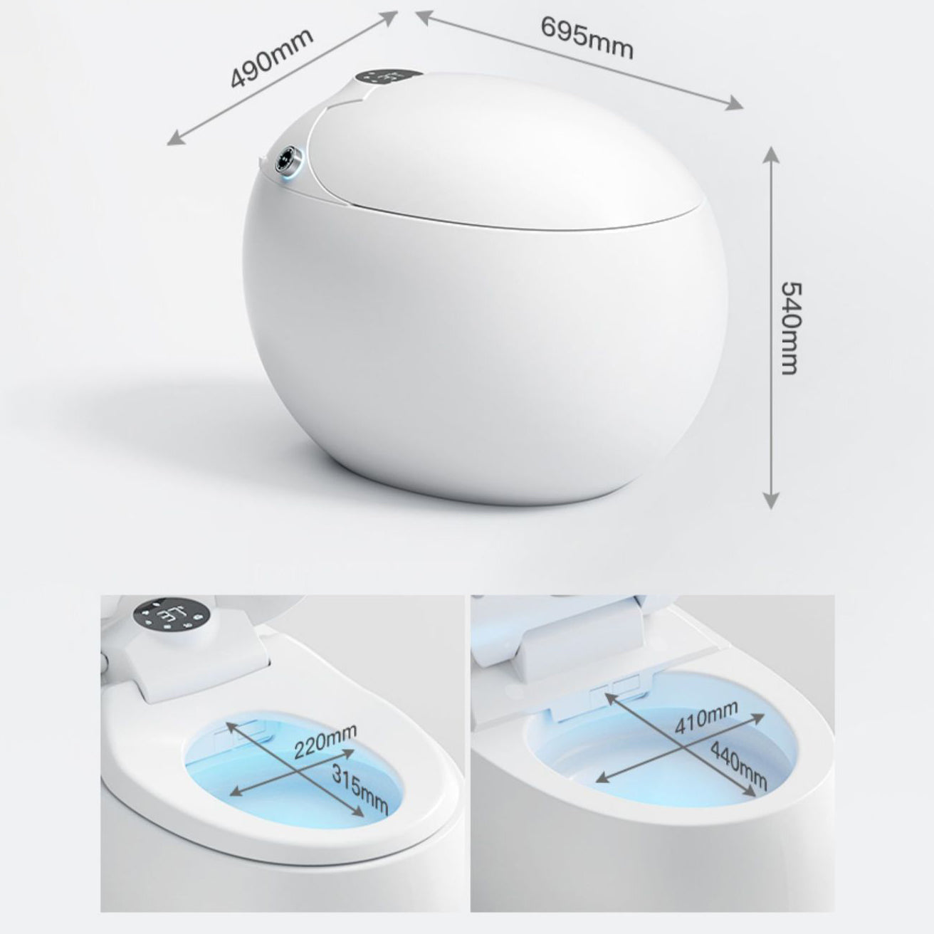 Contemporary 1-Piece Bidet Toilet Floor Mounted Round Toilet Bowl for Washroom Clearhalo 'Bathroom Remodel & Bathroom Fixtures' 'Home Improvement' 'home_improvement' 'home_improvement_toilets' 'Toilets & Bidets' 'Toilets' 6160433