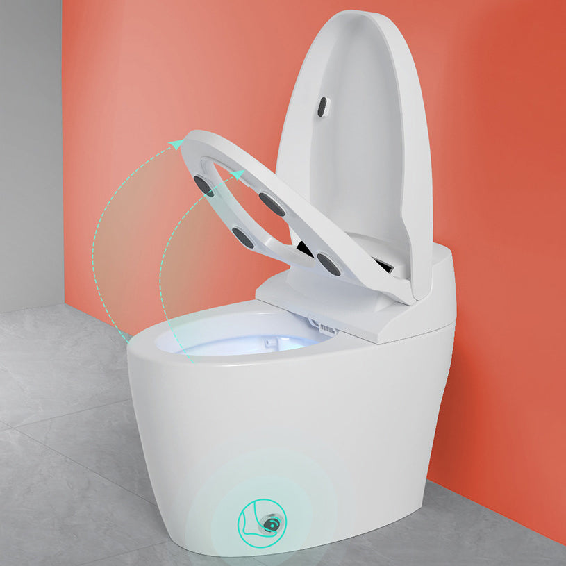 Modern Heated Seat Flush Toilet Floor Mount White Toilet with Toilet Seat Clearhalo 'Bathroom Remodel & Bathroom Fixtures' 'Home Improvement' 'home_improvement' 'home_improvement_toilets' 'Toilets & Bidets' 'Toilets' 6160479