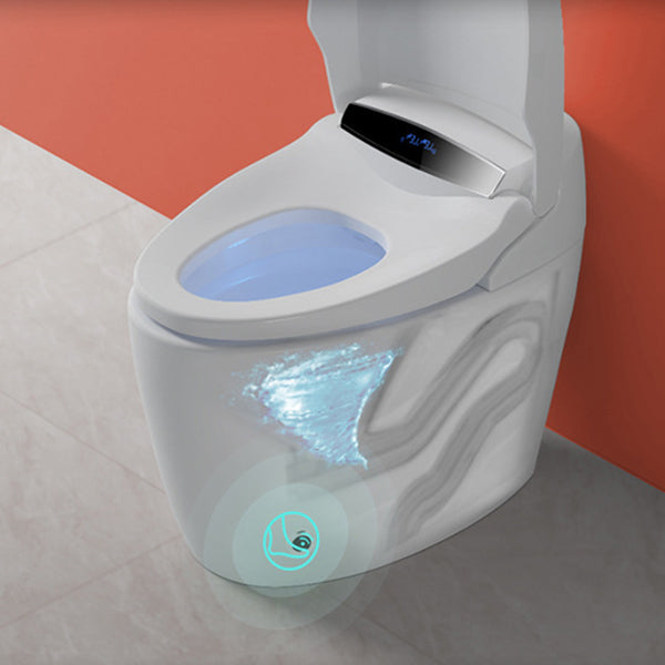 Modern Heated Seat Flush Toilet Floor Mount White Toilet with Toilet Seat Clearhalo 'Bathroom Remodel & Bathroom Fixtures' 'Home Improvement' 'home_improvement' 'home_improvement_toilets' 'Toilets & Bidets' 'Toilets' 6160481