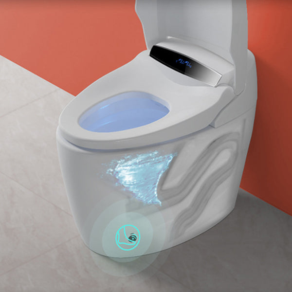 Modern Heated Seat Flush Toilet Floor Mount White Toilet with Toilet Seat Clearhalo 'Bathroom Remodel & Bathroom Fixtures' 'Home Improvement' 'home_improvement' 'home_improvement_toilets' 'Toilets & Bidets' 'Toilets' 6160481