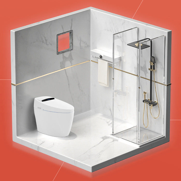 Modern Heated Seat Flush Toilet Floor Mount White Toilet with Toilet Seat Clearhalo 'Bathroom Remodel & Bathroom Fixtures' 'Home Improvement' 'home_improvement' 'home_improvement_toilets' 'Toilets & Bidets' 'Toilets' 6160492