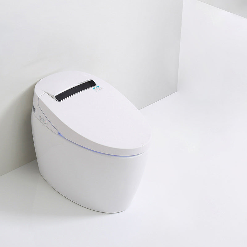 Modern Floor Mount Toilet Bowl Siphon Jet Bidet Toilet with Seat for Bathroom Foot Touch Flush ( Standard) 16" Clearhalo 'Bathroom Remodel & Bathroom Fixtures' 'Home Improvement' 'home_improvement' 'home_improvement_toilets' 'Toilets & Bidets' 'Toilets' 6160495