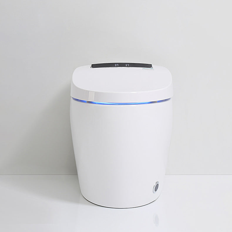 Modern Floor Mount Toilet Bowl Siphon Jet Bidet Toilet with Seat for Bathroom Foot Touch Flush ( Standard) 12" Clearhalo 'Bathroom Remodel & Bathroom Fixtures' 'Home Improvement' 'home_improvement' 'home_improvement_toilets' 'Toilets & Bidets' 'Toilets' 6160496