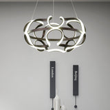 Contemporary Twisted Hanging Lamp Acrylic Living Room LED Chandelier Pendant Light in Coffee Clearhalo 'Ceiling Lights' 'Chandeliers' 'Modern Chandeliers' 'Modern' Lighting' 616085