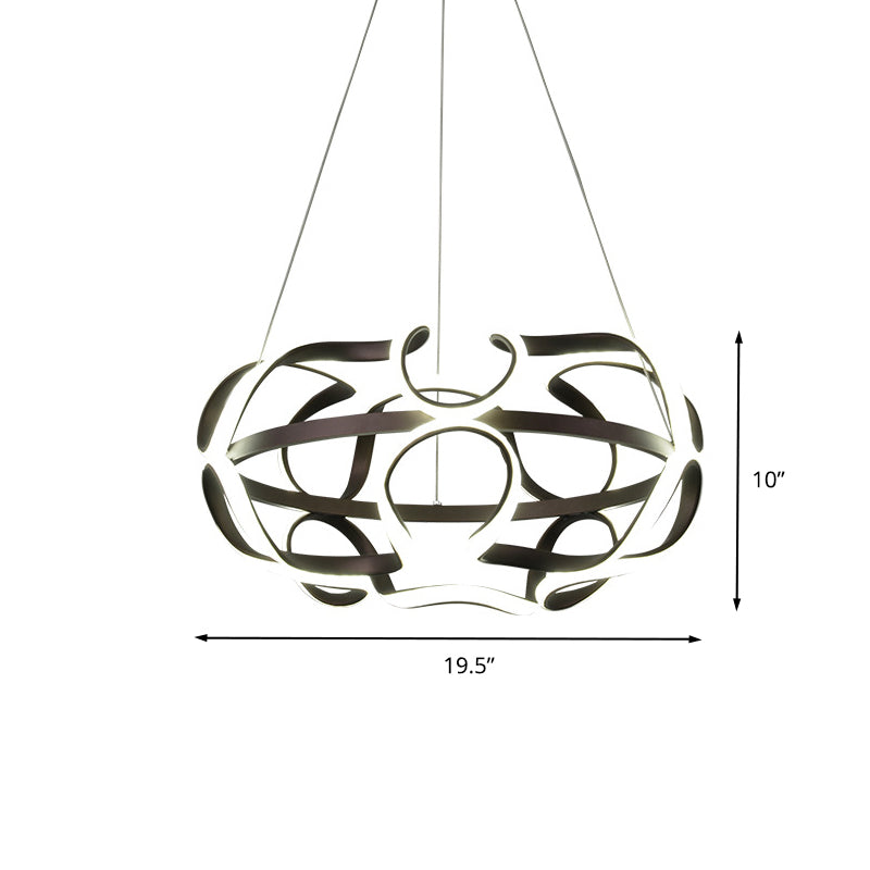 Contemporary Twisted Hanging Lamp Acrylic Living Room LED Chandelier Pendant Light in Coffee Clearhalo 'Ceiling Lights' 'Chandeliers' 'Modern Chandeliers' 'Modern' Lighting' 616087