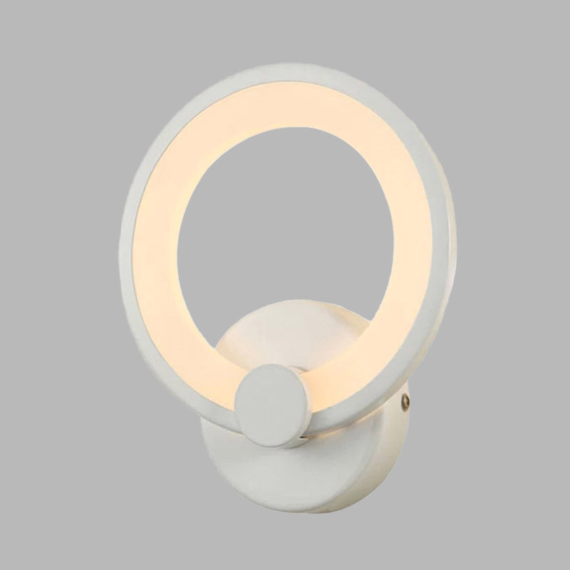 White Hoop Wall Sconce Lighting Simple LED Acrylic Wall Mounted Lamp Fixture for Corner Clearhalo 'Cast Iron' 'Glass' 'Industrial' 'Modern wall lights' 'Modern' 'Tiffany' 'Traditional wall lights' 'Wall Lamps & Sconces' 'Wall Lights' Lighting' 616143