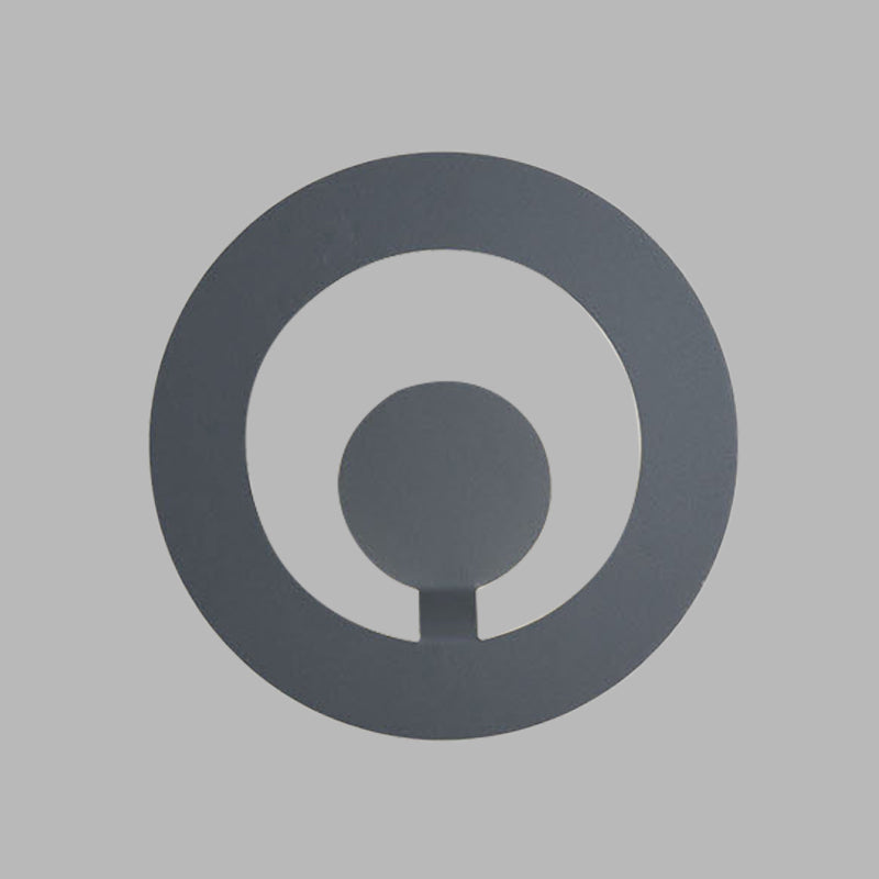 Grey Finish Circular Sconce Minimalist 7"/9" Dia LED Metallic Wall Mounted Light for Living Room Clearhalo 'Cast Iron' 'Glass' 'Industrial' 'Modern wall lights' 'Modern' 'Tiffany' 'Traditional wall lights' 'Wall Lamps & Sconces' 'Wall Lights' Lighting' 616148