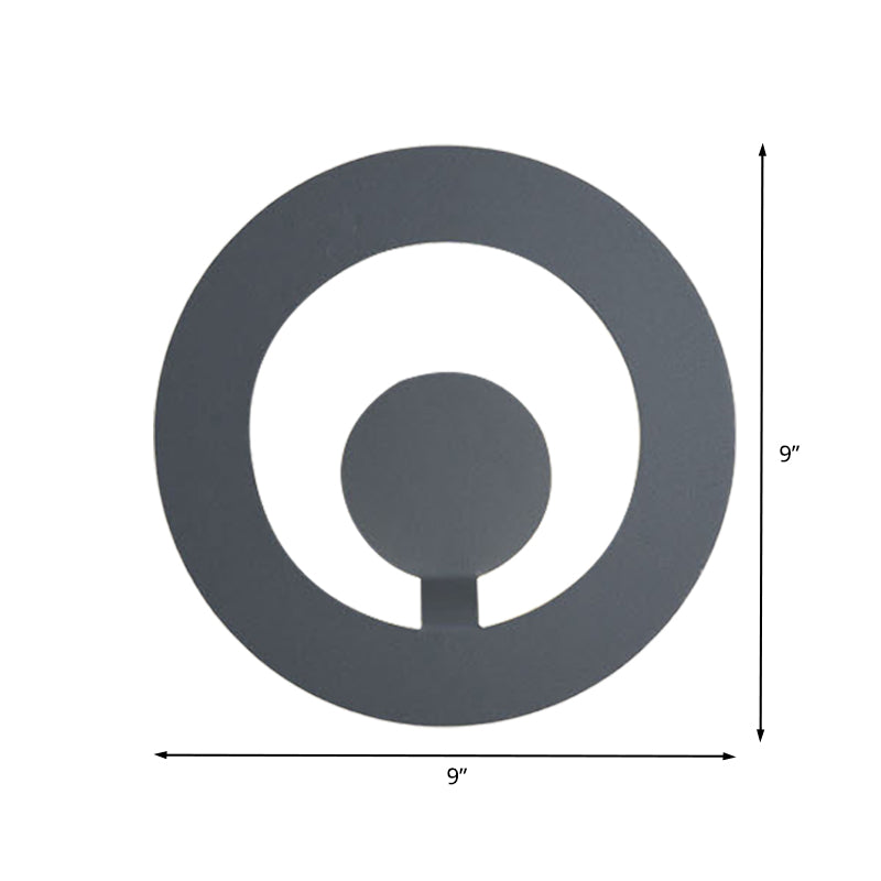 Grey Finish Circular Sconce Minimalist 7"/9" Dia LED Metallic Wall Mounted Light for Living Room Clearhalo 'Cast Iron' 'Glass' 'Industrial' 'Modern wall lights' 'Modern' 'Tiffany' 'Traditional wall lights' 'Wall Lamps & Sconces' 'Wall Lights' Lighting' 616150