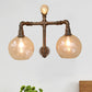 Glass Clear Wall Mounted Light Global Shade 2/3 Lights Vintage Style Wall Sconce Lighting with Pipe for Living Room 3.0 Clear Clearhalo 'Cast Iron' 'Glass' 'Industrial wall lights' 'Industrial' 'Middle century wall lights' 'Modern' 'Tiffany' 'Traditional wall lights' 'Wall Lamps & Sconces' 'Wall Lights' Lighting' 616171