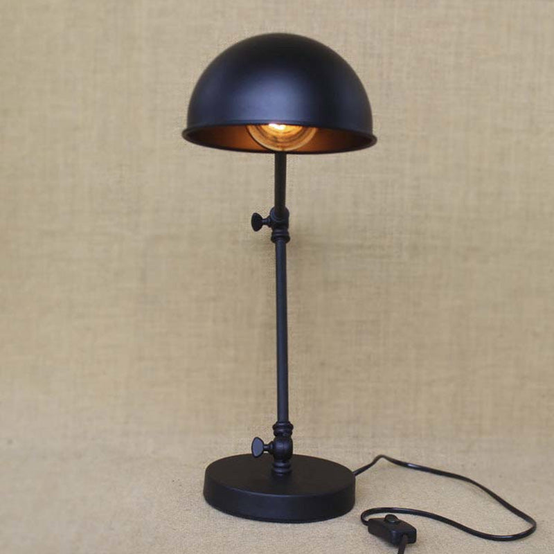 1 Light Swing Arm Desk Lighting with Dome Shade Industrial Brass/Chrome Metal Reading Lamp Clearhalo 'Desk Lamps' 'Lamps' Lighting' 616288