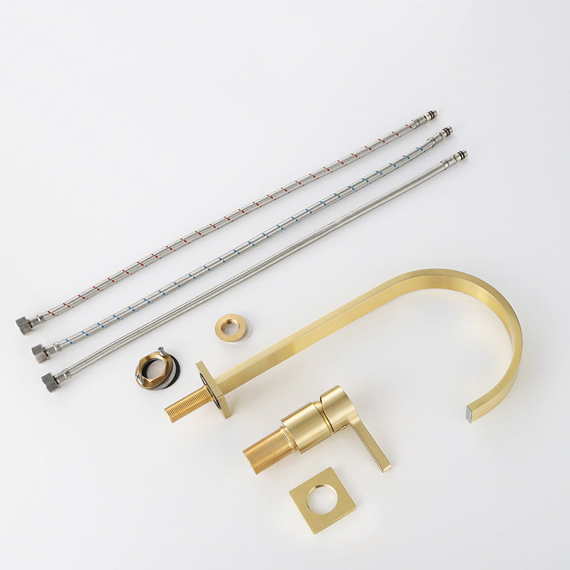 Light Luxury Vanity Sink Faucet Cubic Single Handle Faucet for Bathroom Clearhalo 'Bathroom Remodel & Bathroom Fixtures' 'Bathroom Sink Faucets' 'Bathroom Sinks & Faucet Components' 'bathroom_sink_faucets' 'Home Improvement' 'home_improvement' 'home_improvement_bathroom_sink_faucets' 6163286