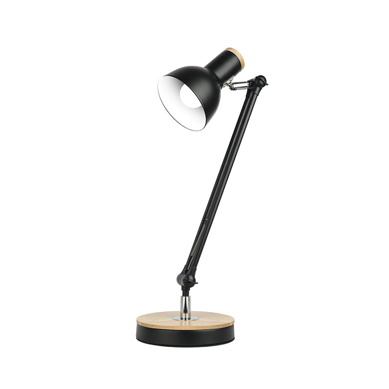 1 Light Metal Desk Lighting Loft Style Matte Black/White Dome Shade Flexible Indoor Desk Lamp Clearhalo 'Desk Lamps' 'Lamps' Lighting' 616352