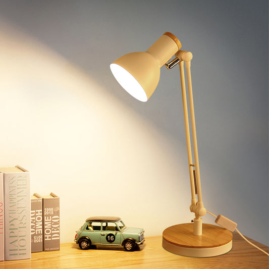 1 Light Metal Desk Lighting Loft Style Matte Black/White Dome Shade Flexible Indoor Desk Lamp Clearhalo 'Desk Lamps' 'Lamps' Lighting' 616356