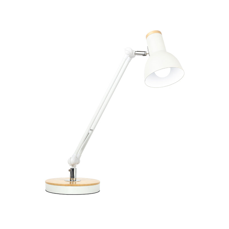 1 Light Metal Desk Lighting Loft Style Matte Black/White Dome Shade Flexible Indoor Desk Lamp Clearhalo 'Desk Lamps' 'Lamps' Lighting' 616357