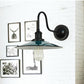 Metallic White/Green Wall Sconce Flared Shade 1 Head Vintage Style Wall Mount Light with Gooseneck Arm Clearhalo 'Art deco wall lights' 'Cast Iron' 'Glass' 'Industrial wall lights' 'Industrial' 'Middle century wall lights' 'Modern' 'Rustic wall lights' 'Tiffany' 'Traditional wall lights' 'Wall Lamps & Sconces' 'Wall Lights' Lighting' 616417