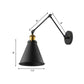 Swing Arm Indoor Wall Lighting with Conic Shade Retro Metal 1 Light Black Wall Mount Light Clearhalo 'Art deco wall lights' 'Cast Iron' 'Glass' 'Industrial wall lights' 'Industrial' 'Middle century wall lights' 'Modern' 'Rustic wall lights' 'Tiffany' 'Traditional wall lights' 'Wall Lamps & Sconces' 'Wall Lights' Lighting' 616462