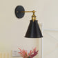 Black/Brass 1 Bulb Sconce Lighting Industrial Stylish Metal Conic Shade Wall Lighting for Living Room Clearhalo 'Art deco wall lights' 'Cast Iron' 'Glass' 'Industrial wall lights' 'Industrial' 'Middle century wall lights' 'Modern' 'Rustic wall lights' 'Tiffany' 'Traditional wall lights' 'Wall Lamps & Sconces' 'Wall Lights' Lighting' 616471