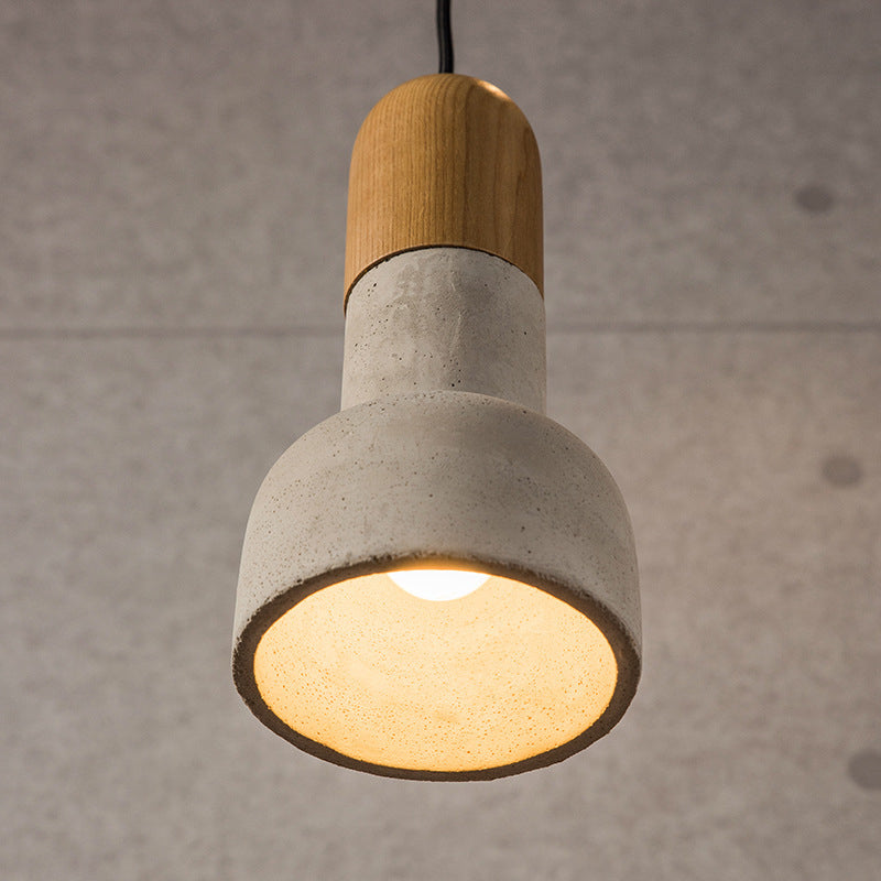 1 Bulb Barn Pendant Light Industrial Style Gray/Green/Red Cement Ceiling Fixture with Hanging Cord Clearhalo 'Ceiling Lights' 'Modern Pendants' 'Modern' 'Pendant Lights' 'Pendants' Lighting' 616519