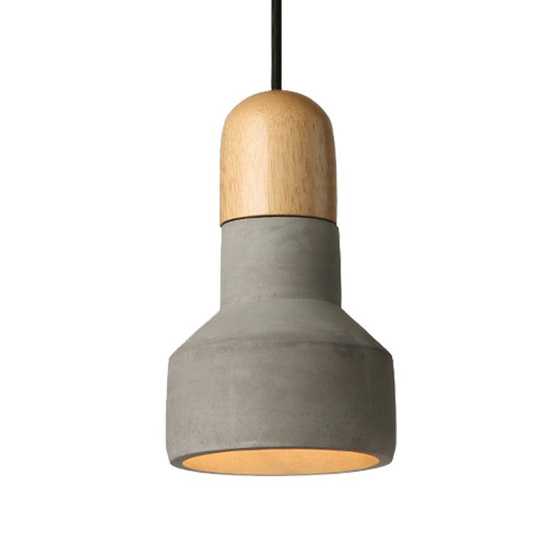 1 Bulb Barn Pendant Light Industrial Style Gray/Green/Red Cement Ceiling Fixture with Hanging Cord Clearhalo 'Ceiling Lights' 'Modern Pendants' 'Modern' 'Pendant Lights' 'Pendants' Lighting' 616521
