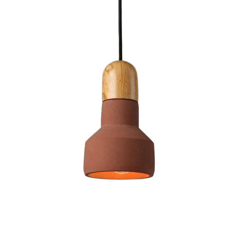1 Bulb Barn Pendant Light Industrial Style Gray/Green/Red Cement Ceiling Fixture with Hanging Cord Clearhalo 'Ceiling Lights' 'Modern Pendants' 'Modern' 'Pendant Lights' 'Pendants' Lighting' 616526