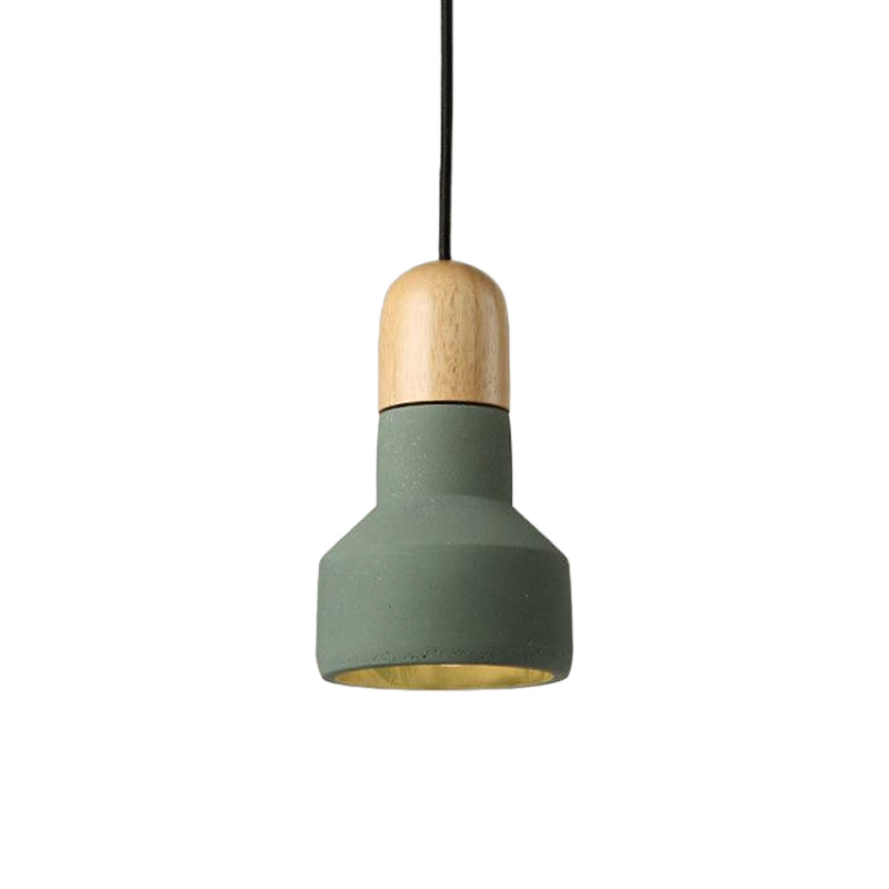 1 Bulb Barn Pendant Light Industrial Style Gray/Green/Red Cement Ceiling Fixture with Hanging Cord Clearhalo 'Ceiling Lights' 'Modern Pendants' 'Modern' 'Pendant Lights' 'Pendants' Lighting' 616530