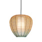 Beige and Blue Curved/Elongated Hanging Light Contemporary 1 Light Hemp Rope Pendant Lighting for Restaurant, 6.5"/8.5"/14" Wide Clearhalo 'Ceiling Lights' 'Pendant Lights' 'Pendants' Lighting' 616618