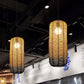 Beige and Blue Curved/Elongated Hanging Light Contemporary 1 Light Hemp Rope Pendant Lighting for Restaurant, 6.5"/8.5"/14" Wide Clearhalo 'Ceiling Lights' 'Pendant Lights' 'Pendants' Lighting' 616626