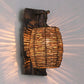 Hand-Woven Rattan Wall Light Fixture Lodge Style 1-Head Brown Sconce Lighting for Bedside, A/B Brown C Clearhalo 'Wall Lamps & Sconces' 'Wall Lights' Lighting' 616652