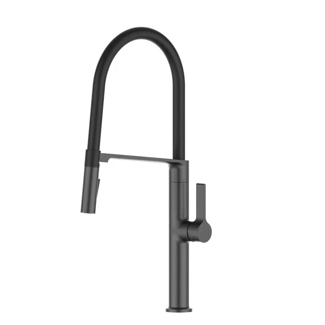 Modern Kitchen Faucet Copper Single Handle High Arc Kitchen Faucet Matte Black Clearhalo 'Home Improvement' 'home_improvement' 'home_improvement_kitchen_faucets' 'Kitchen Faucets' 'Kitchen Remodel & Kitchen Fixtures' 'Kitchen Sinks & Faucet Components' 'kitchen_faucets' 6166987