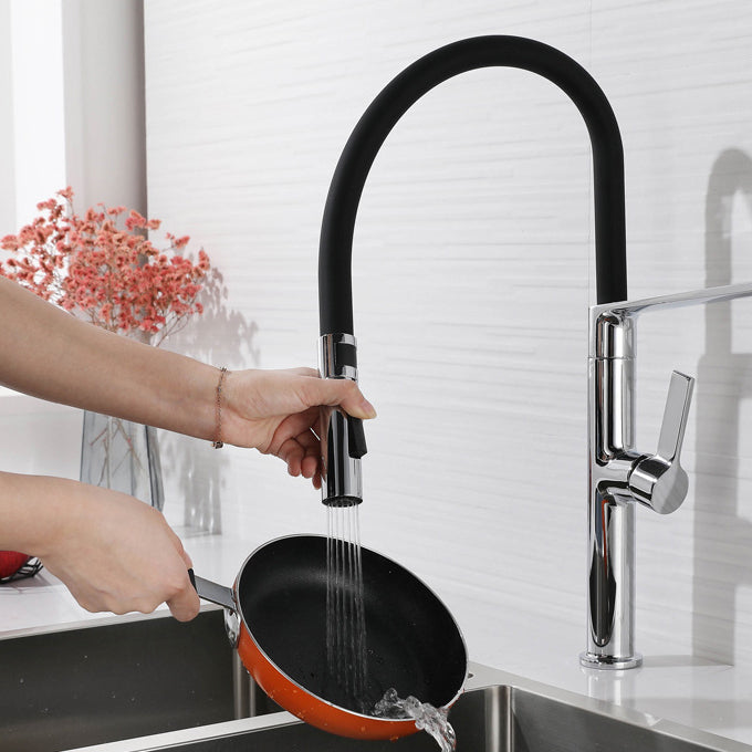 Modern Kitchen Faucet Copper Single Handle High Arc Kitchen Faucet Clearhalo 'Home Improvement' 'home_improvement' 'home_improvement_kitchen_faucets' 'Kitchen Faucets' 'Kitchen Remodel & Kitchen Fixtures' 'Kitchen Sinks & Faucet Components' 'kitchen_faucets' 6166989