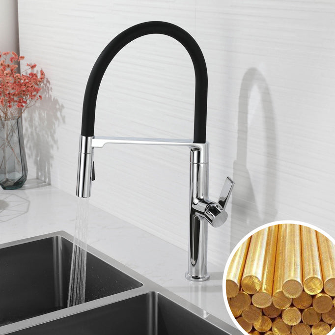 Modern Kitchen Faucet Copper Single Handle High Arc Kitchen Faucet Clearhalo 'Home Improvement' 'home_improvement' 'home_improvement_kitchen_faucets' 'Kitchen Faucets' 'Kitchen Remodel & Kitchen Fixtures' 'Kitchen Sinks & Faucet Components' 'kitchen_faucets' 6166991