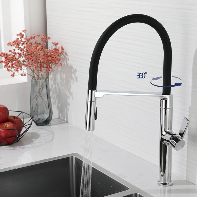 Modern Kitchen Faucet Copper Single Handle High Arc Kitchen Faucet Clearhalo 'Home Improvement' 'home_improvement' 'home_improvement_kitchen_faucets' 'Kitchen Faucets' 'Kitchen Remodel & Kitchen Fixtures' 'Kitchen Sinks & Faucet Components' 'kitchen_faucets' 6166992