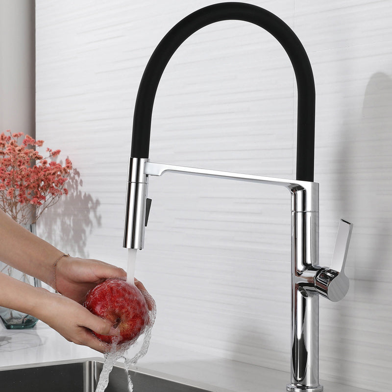 Modern Kitchen Faucet Copper Single Handle High Arc Kitchen Faucet Clearhalo 'Home Improvement' 'home_improvement' 'home_improvement_kitchen_faucets' 'Kitchen Faucets' 'Kitchen Remodel & Kitchen Fixtures' 'Kitchen Sinks & Faucet Components' 'kitchen_faucets' 6167003