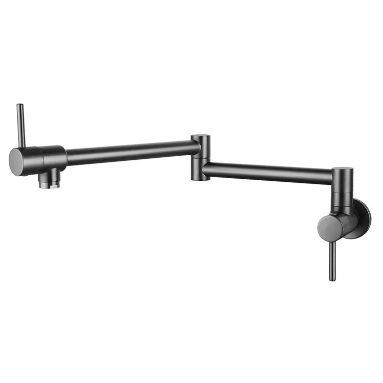 Contemporary Single Handle Bar Faucet Wall-mounted Pot Filler Grey Clearhalo 'Home Improvement' 'home_improvement' 'home_improvement_kitchen_faucets' 'Kitchen Faucets' 'Kitchen Remodel & Kitchen Fixtures' 'Kitchen Sinks & Faucet Components' 'kitchen_faucets' 6167007
