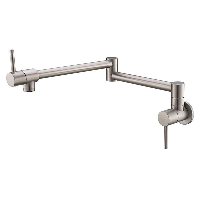 Contemporary Single Handle Bar Faucet Wall-mounted Pot Filler Nickel Clearhalo 'Home Improvement' 'home_improvement' 'home_improvement_kitchen_faucets' 'Kitchen Faucets' 'Kitchen Remodel & Kitchen Fixtures' 'Kitchen Sinks & Faucet Components' 'kitchen_faucets' 6167009