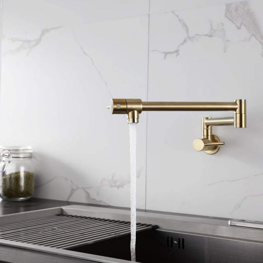 Contemporary Single Handle Bar Faucet Wall-mounted Pot Filler Clearhalo 'Home Improvement' 'home_improvement' 'home_improvement_kitchen_faucets' 'Kitchen Faucets' 'Kitchen Remodel & Kitchen Fixtures' 'Kitchen Sinks & Faucet Components' 'kitchen_faucets' 6167010