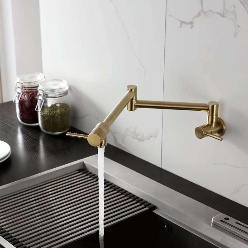 Contemporary Single Handle Bar Faucet Wall-mounted Pot Filler Clearhalo 'Home Improvement' 'home_improvement' 'home_improvement_kitchen_faucets' 'Kitchen Faucets' 'Kitchen Remodel & Kitchen Fixtures' 'Kitchen Sinks & Faucet Components' 'kitchen_faucets' 6167012