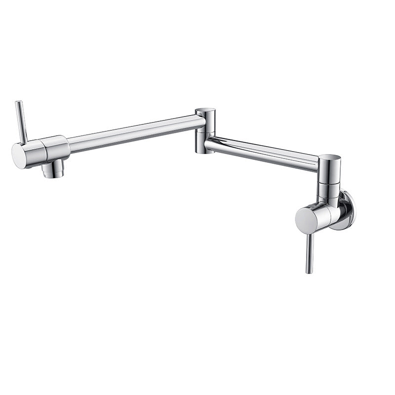 Contemporary Single Handle Bar Faucet Wall-mounted Pot Filler Chrome Clearhalo 'Home Improvement' 'home_improvement' 'home_improvement_kitchen_faucets' 'Kitchen Faucets' 'Kitchen Remodel & Kitchen Fixtures' 'Kitchen Sinks & Faucet Components' 'kitchen_faucets' 6167013